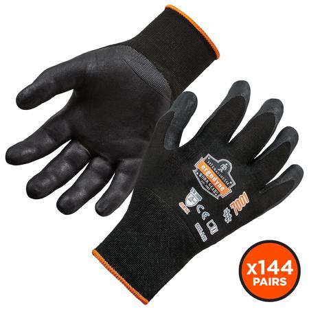 PROFLEX BY ERGODYNE XS Black Nitrile Coated Gloves, PK 288 7001-CASE